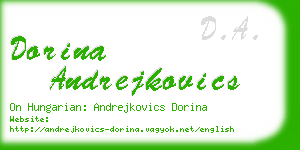dorina andrejkovics business card